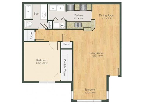 A1 Floor Plan at Addison on Cobblestone, Georgia, 30215