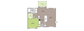 The Appalachian Floorplan 1 Bedroom 1 Bath at Ansley at Roberts Lake, Arden, NC, 28704