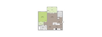 The Blue Ridge Floorplan 1 Bedroom 1 Bathat Ansley at Roberts Lake, Arden, NC