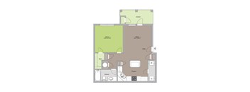 The Grove Floorplan 1 Bedroom 1 Bath at Ansley at Roberts Lake, Arden, 28704
