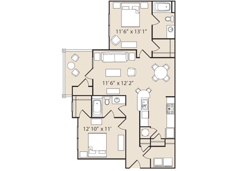 Ashby at Ross Bridge B1 Floorplan 2 Bedroom 2 Bath B1 Floorplan 2 Bedroom 2 Bath 1051 Total Sq Ft at Ashby at Ross Bridge, Hoover, AL 35226