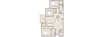 C1 Floorplan 3 Bedroom 2 Bath 1357 Total Sq Ft at Ashby at Ross Bridge, Hoover, AL 35226