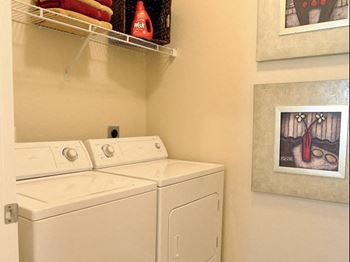 Laundry with Full Size Washer and Dryer in All Units at Cambridge Square Apartments, Overland Park, KS 66211