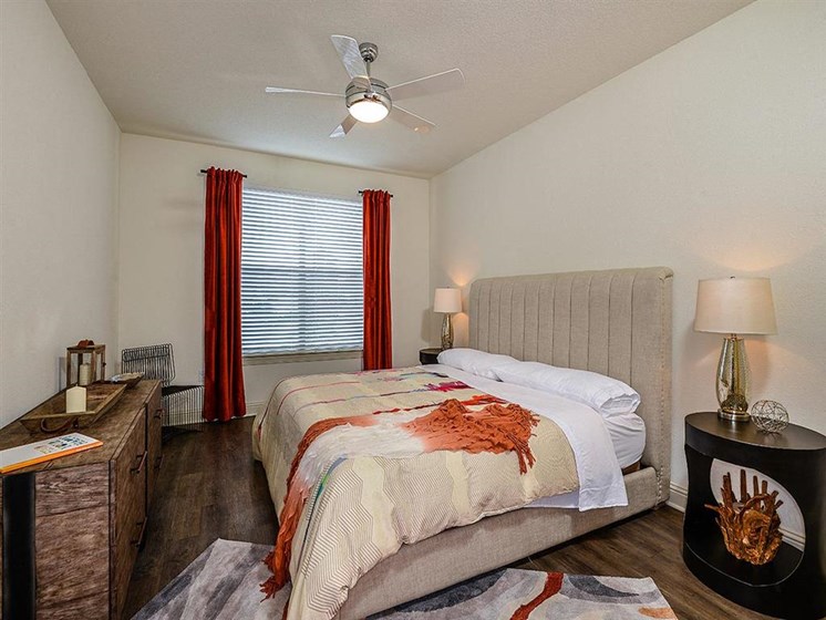 Master Bedroom Feels Large and Spacious with Impressive 9 Foot Ceilings and Large Walk-In Closets at EOS Apartments, Orlando, FL 32826