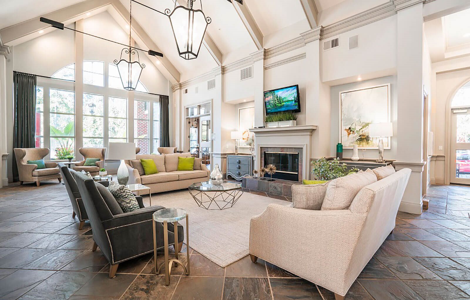 Stunning Modern Design Community Clubhouse with Ample Space and Amenities at Estates at Crossroads, Duluth, GA 30096