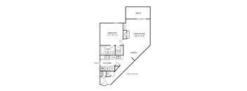 The Regis Floorplan 1 Bedroom 1 Bath 715 Total Sq Ft at Pointe Royal Townhome Apartments, Overland Park, KS 66213