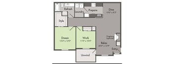 THE STERLING Floor Plan at St. Andrews Apartment Homes, Johns Creek