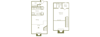 Glendale Floorplan 1 Bedroom 1.5 Bath at Stewarts Ferry, Tennessee