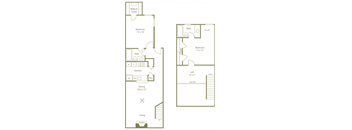 Ravenwood Floorplan 2 Bedroom 2 Bath at Stewarts Ferry, Nashville, Tennessee