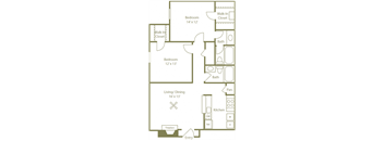 Springs Floorplan 2 Bedroom 2 Bath at Stewarts Ferry, Nashville, 37214