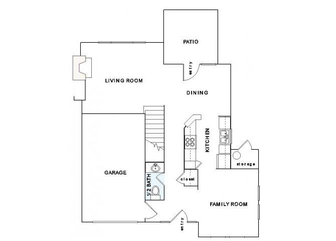 C2 Floorplan 3 Bedroom 2.5 Bath 1550 Total Sq Ft at The Retreat at Germantown Apartments, Germantown, TN 38138