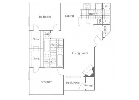 Elm Floorplan at The Summit Apartments, Tennessee