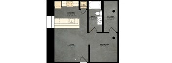The Brewery A10 Floorplan 1 Bedroom 1 Bath 635 Total Sq Ft at The Tennessee Brewery, Memphis, TN 38103