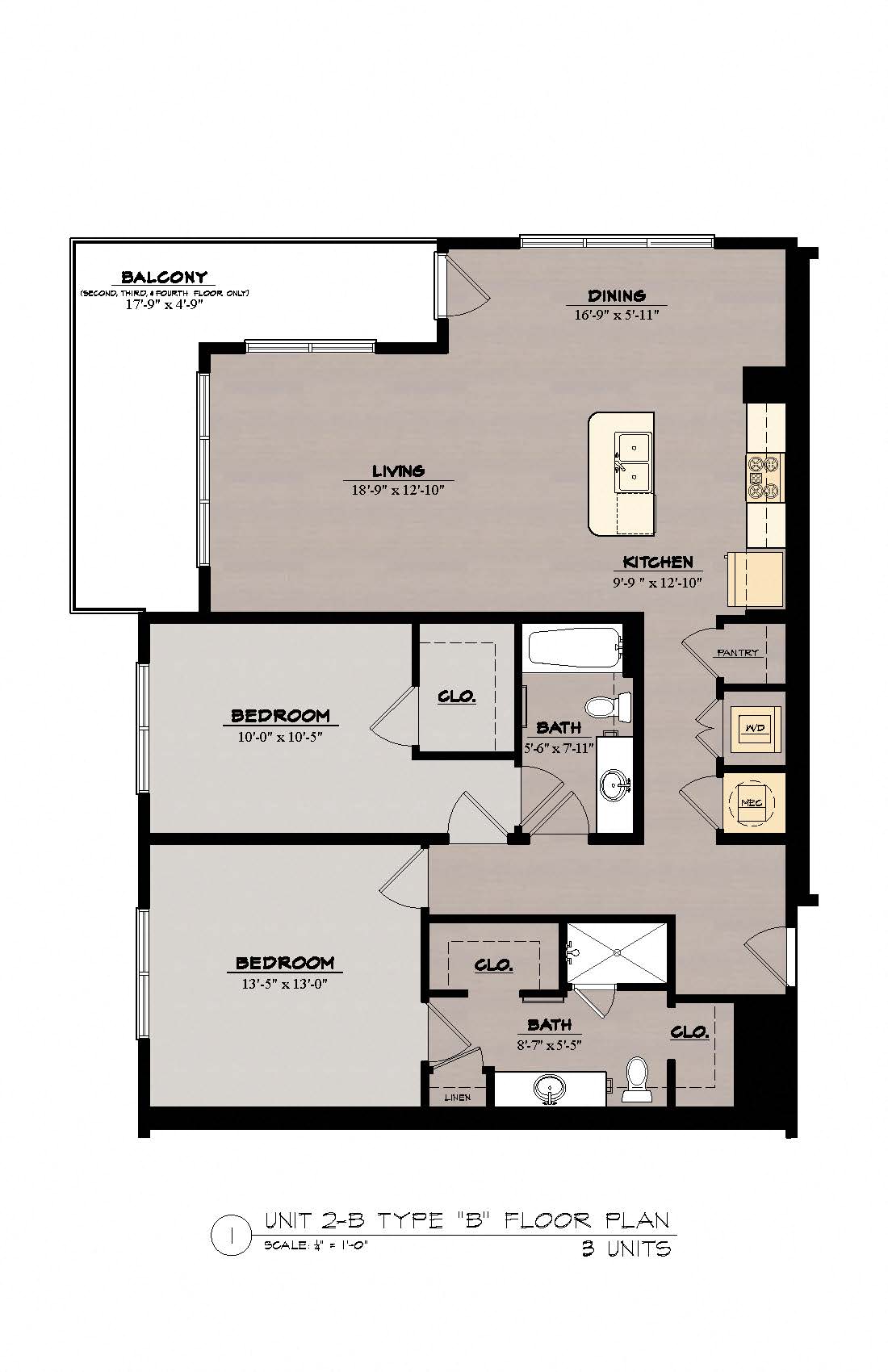 2B Floor Plan at The Tennessee Brewery, Memphis, TN, 38103