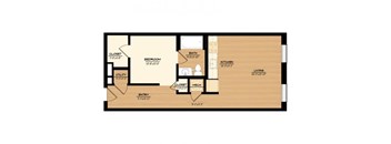 The Wash House A1 Floorplan 1 Bedroom 1 Bath 676 Total Sq Ft at The Tennessee Brewery, Memphis, TN 38103