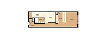 The Wash House A2 Floorplan 1 Bedroom 1 Bath 813 Total Sq Ft at The Tennessee Brewery, Memphis, TN 38103