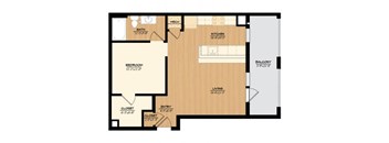 The Wash House A3A Floorplan 1 Bedroom 1 Bath 669 Total Sq Ft at The Tennessee Brewery, Memphis, TN 38103