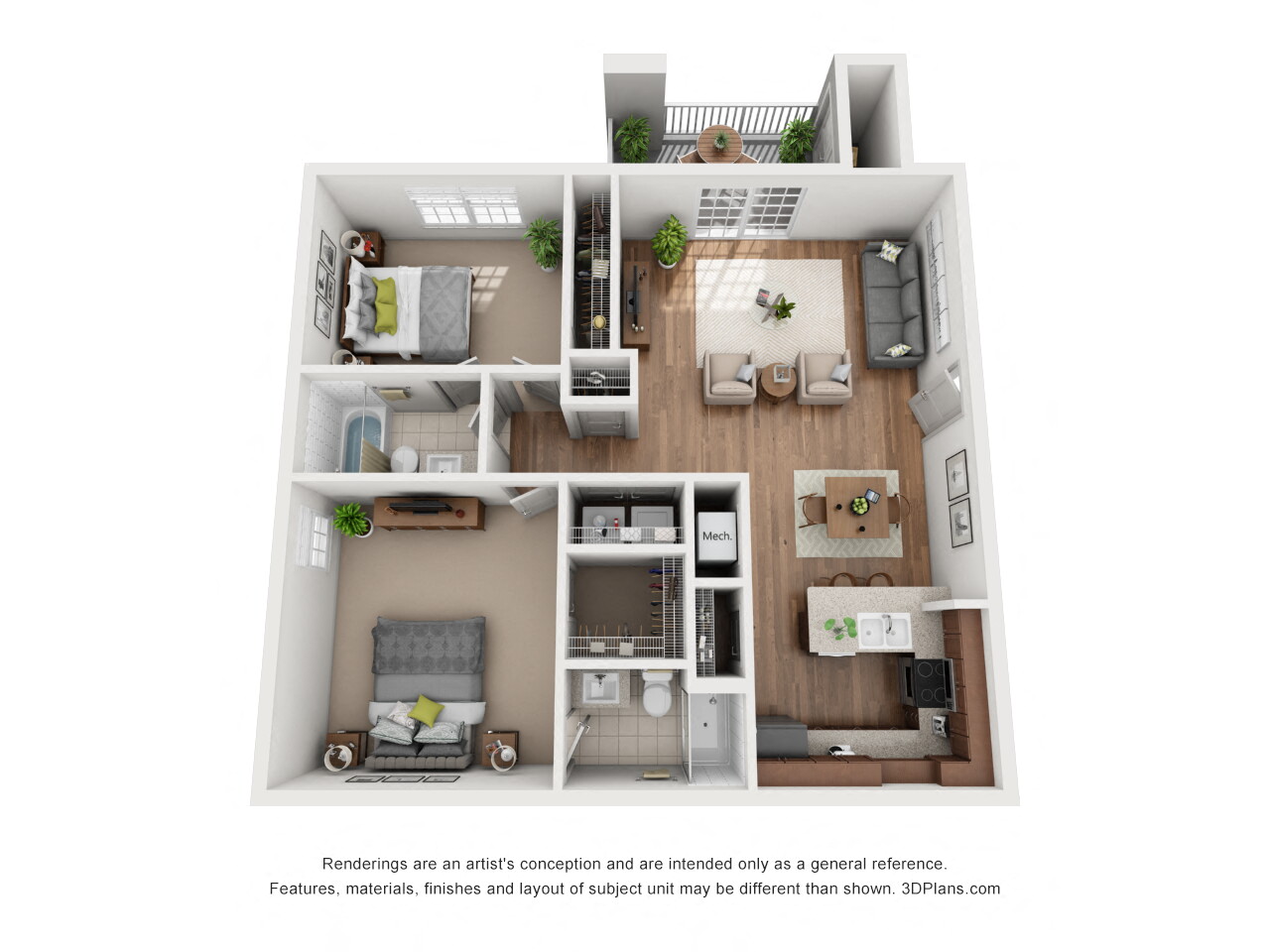 Vance Station 2 Bedroom Floor Plan