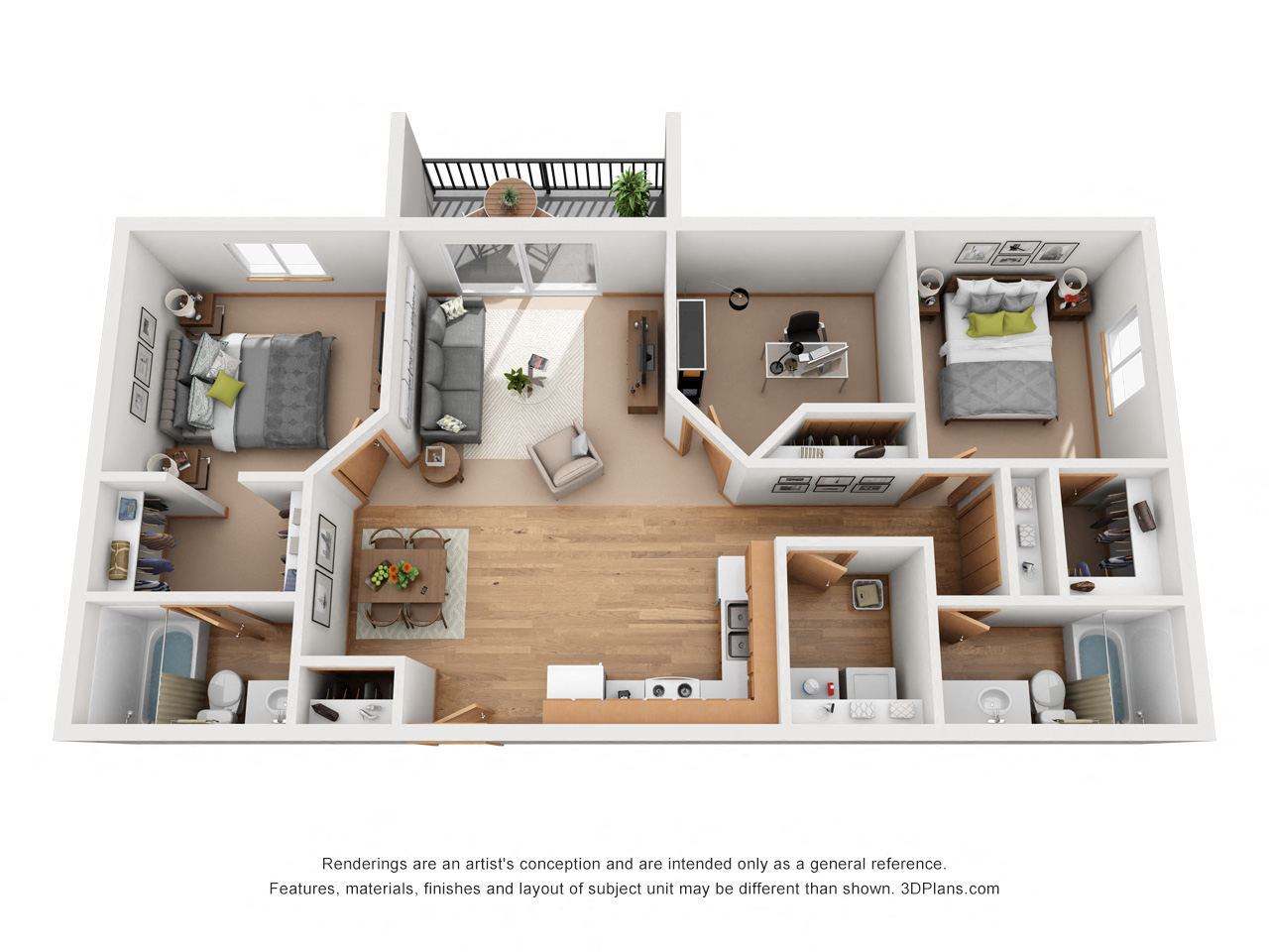 1152 sq.ft. Three Bed Two Bath