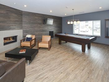 Pool Table and Fireside Lounge at the Clubhouse
