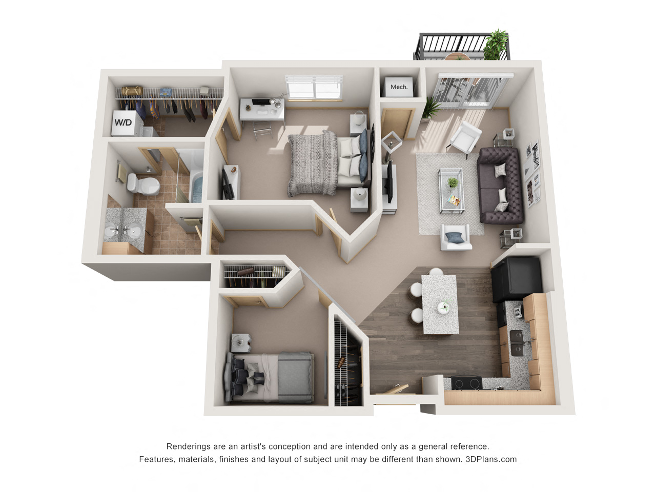 815 sq.ft. One Bed One Bath