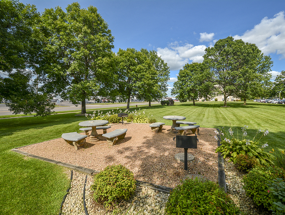 Outdoor Grilling and Seating at Community Grounds