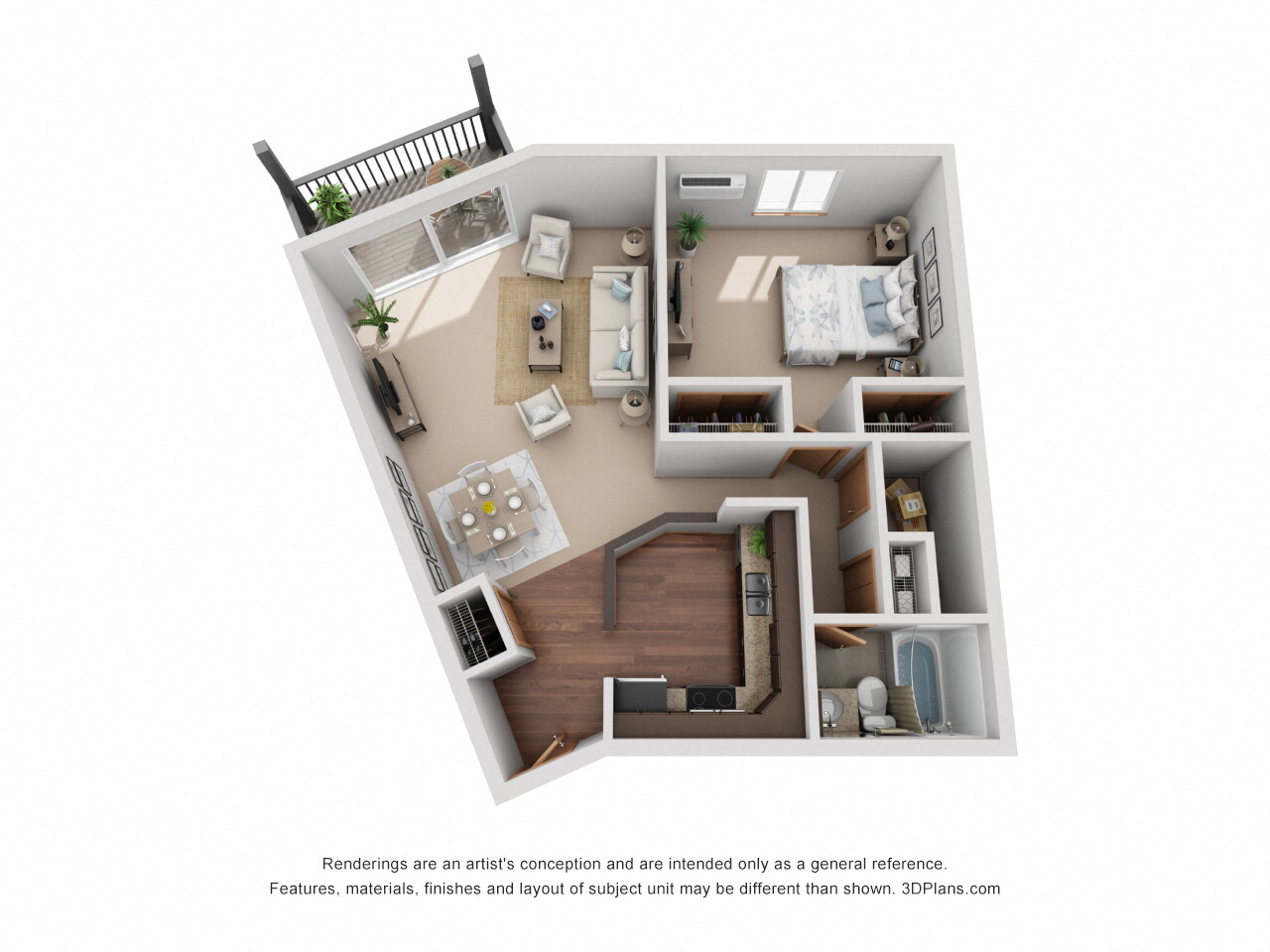 820 sq.ft. One Bed One Bath