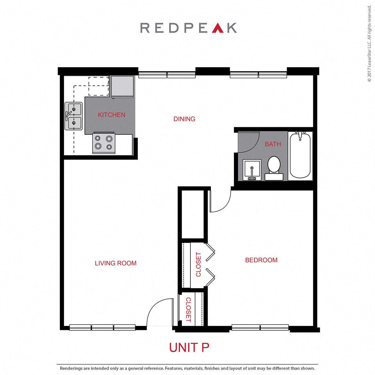 A2 - 1 Bed / 1 Bath (730 sf)