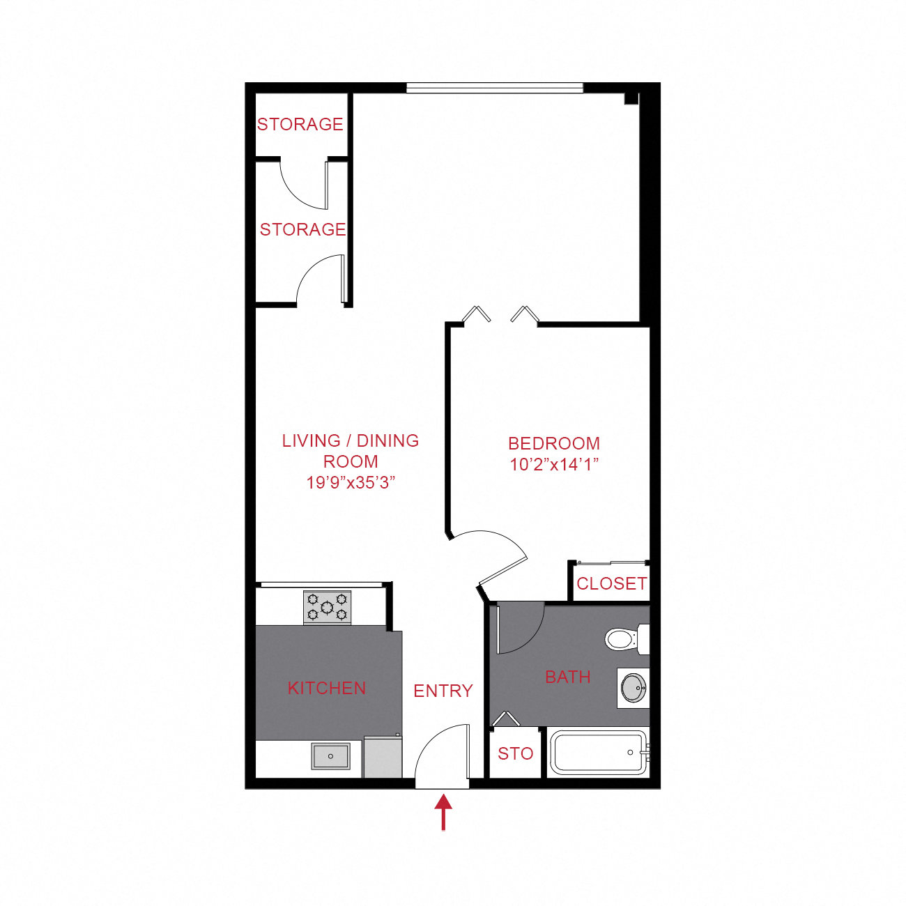 A7 - 1 Bed / 1 Bath (790 sf)