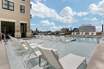 Rooftop swimming pool view at Aertson Midtown, Nashville, TN, 37203