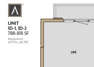 1 Bedroom U 1 Bath Floor Plan 1 Bedroom U 1 Bath Floor Plan at Aertson Midtown, Tennessee, 37203