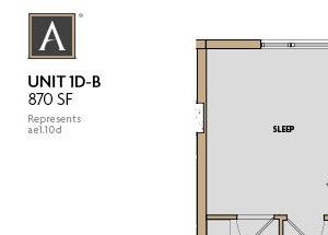 1 Bedroom D 2 Bathroom Floor Plan 1 Bedroom D 2 Bathroom Floor Plan at Aertson Midtown, Nashville, TN