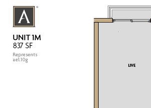 1 Bedroom E 1 Bathroom Floor Plan 1 Bedroom E 1 Bathroom Floor Plan at Aertson Midtown, Tennessee