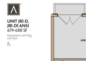 1 Bedroom R 1 Bath Floor Plan 1 Bedroom R 1 Bath Floor Planat Aertson Midtown, Nashville, TN, 37203