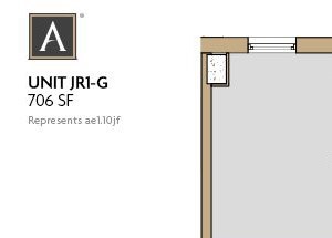 1 Bedroom Q 1 Bath Floor Plan 1 Bedroom Q 1 Bath Floor Plan at Aertson Midtown, Nashville, 37203
