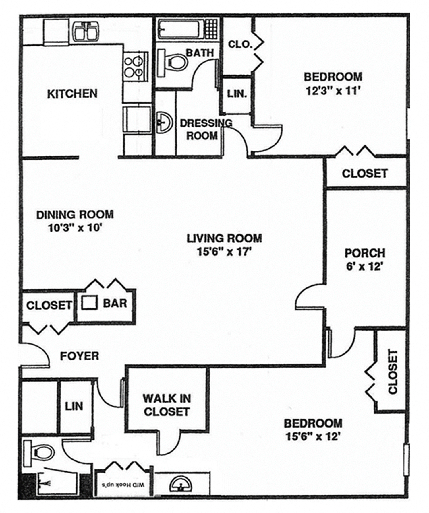 B2 Suite Floor Plan 1256 Square Feet