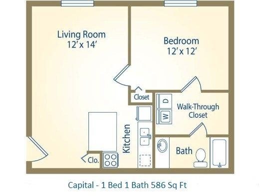1x1 Capital Floor Plan 1
