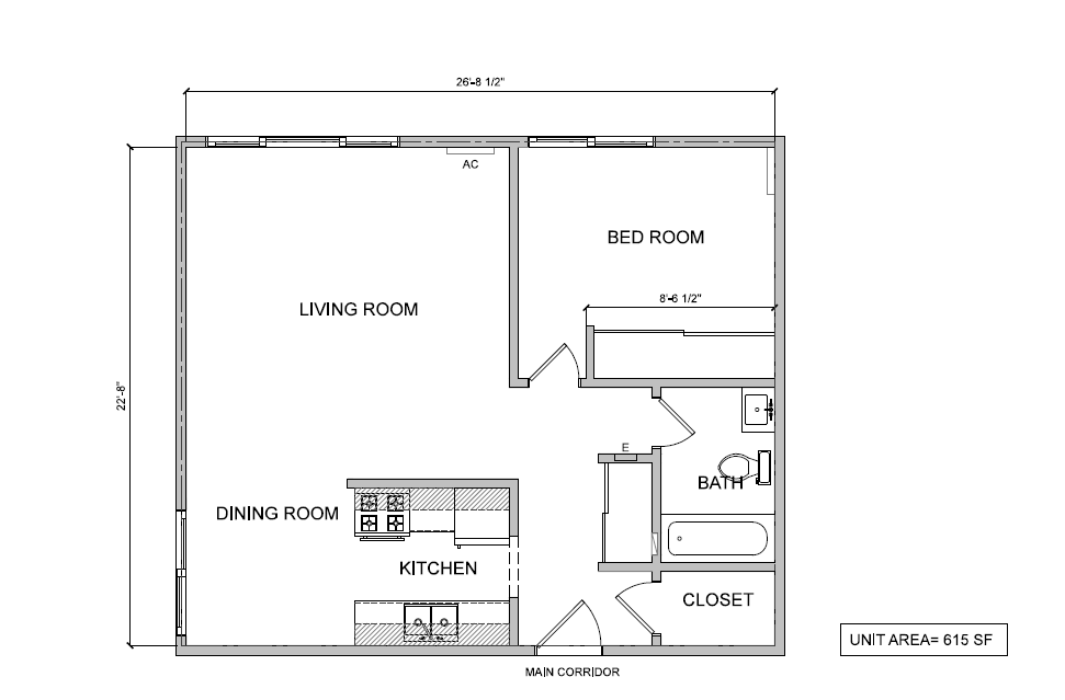 1 Bedroom Large