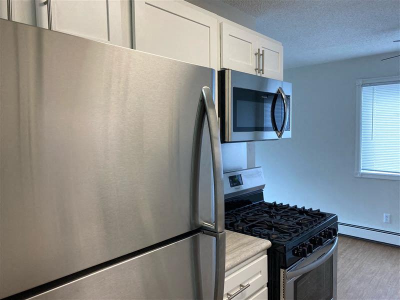 kitchen with stainless steal appliances