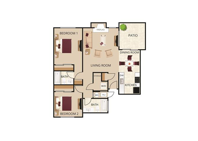 1 & 2 Bedroom Apartments in Pleasanton, CA | Floor Plans