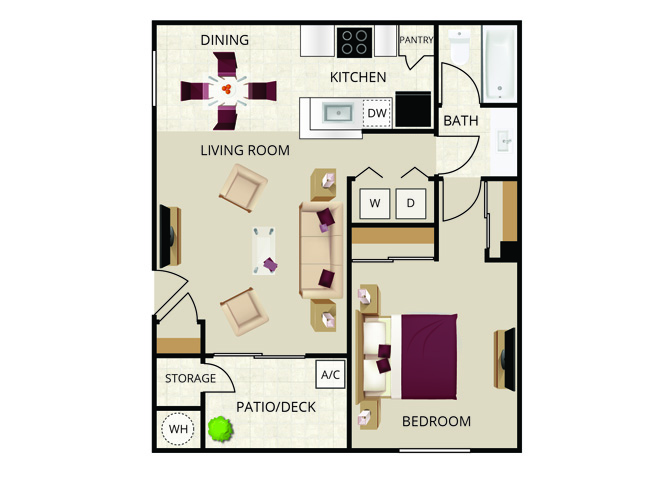 1 and 2 Bedroom Apartments in San Jose, CA Floor Plans