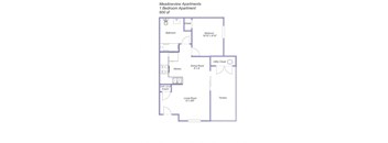 1 BRM APT Floor Plan at Meadowview Apartments, Santa Rosa, CA, 95407