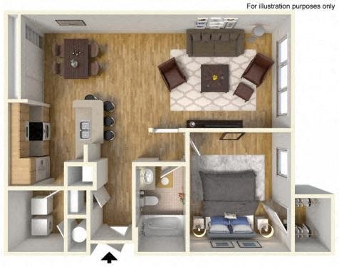 1Bedroom 1 Bath 3D Furnished Floorplan_The Crossings at Cape Coral Cape Coral, FL 1Bedroom 1 Bath 3D Furnished Floorplan_The Crossings at Cape Coral Cape Coral, FL
