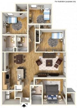 4Bedroom 3Bath 3D Furnished Floorplan_The Crossings at Cape Coral Cape Coral, FL 4Bedroom 3Bath 3D Furnished Floorplan_The Crossings at Cape Coral Cape Coral, FL