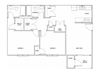 2 Bedroom 2 Bath floor plan, 952 square feet