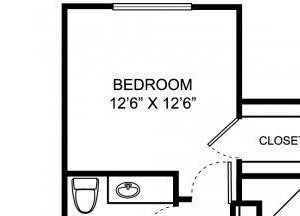 Two bedroom two bathroom B2 floor plan at Center Point Apartment Homes in Indianapolis, IN