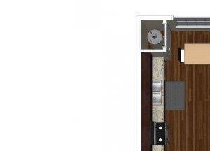 Studio one bathroom A0 floor plan at Cerano Apartments in Milpitas, CA