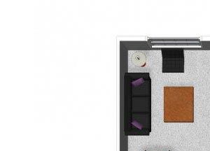 One bedroom one bathroom A1 floor plan at Cerano Apartments in Milpitas, CA