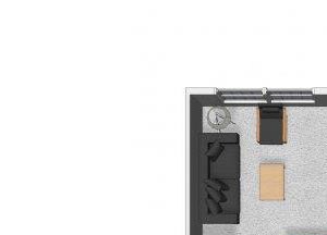 One bedroom one bathroom A3 floor plan at Cerano Apartments in Milpitas, CA