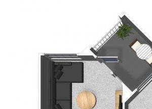 One bedroom one bathroom A5 floor plan at Cerano Apartments in Milpitas, CA